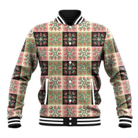 Seamless Pattern Pikake Lei Baseball Jacket Floral Squares Pikake - Polynesian Pride