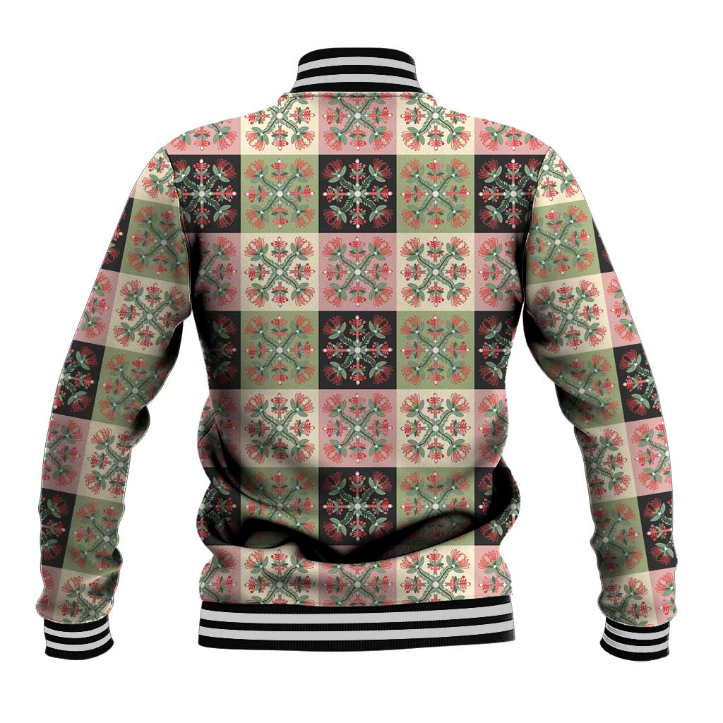 Seamless Pattern Pikake Lei Baseball Jacket Floral Squares Pikake - Polynesian Pride