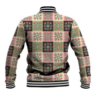 Seamless Pattern Pikake Lei Baseball Jacket Floral Squares Pikake - Polynesian Pride