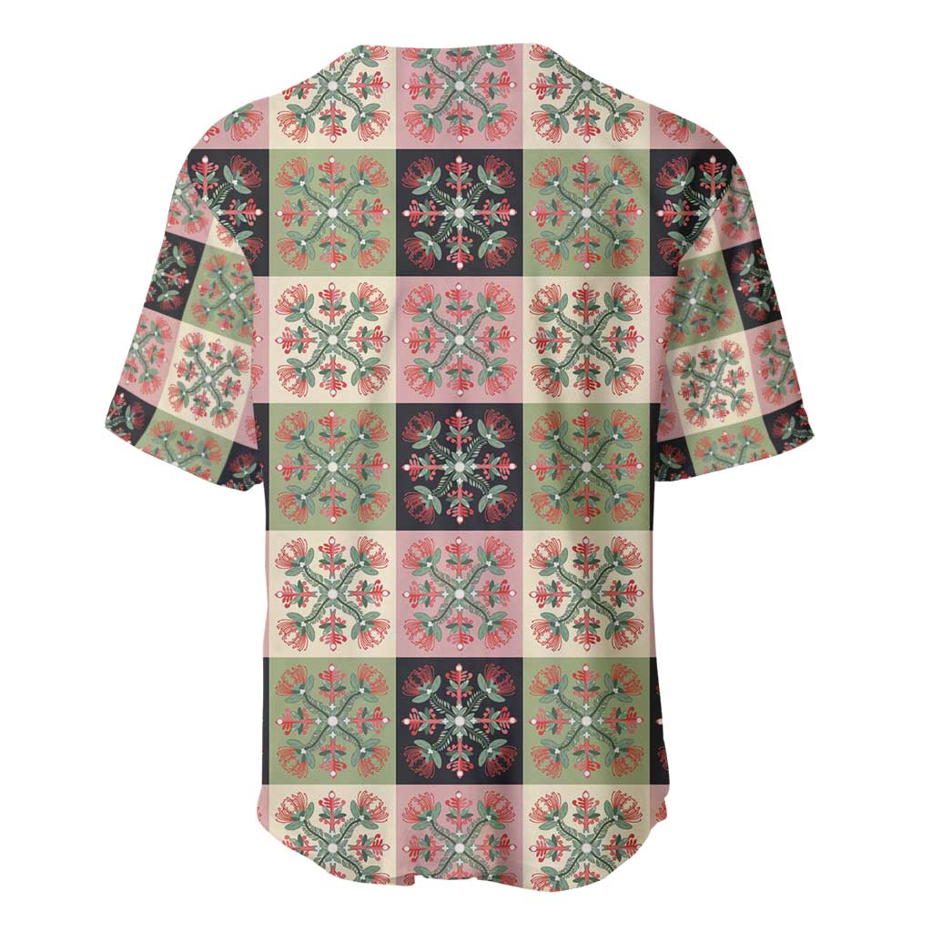 Seamless Pattern Pikake Lei Baseball Jersey Floral Squares Pikake - Polynesian Pride