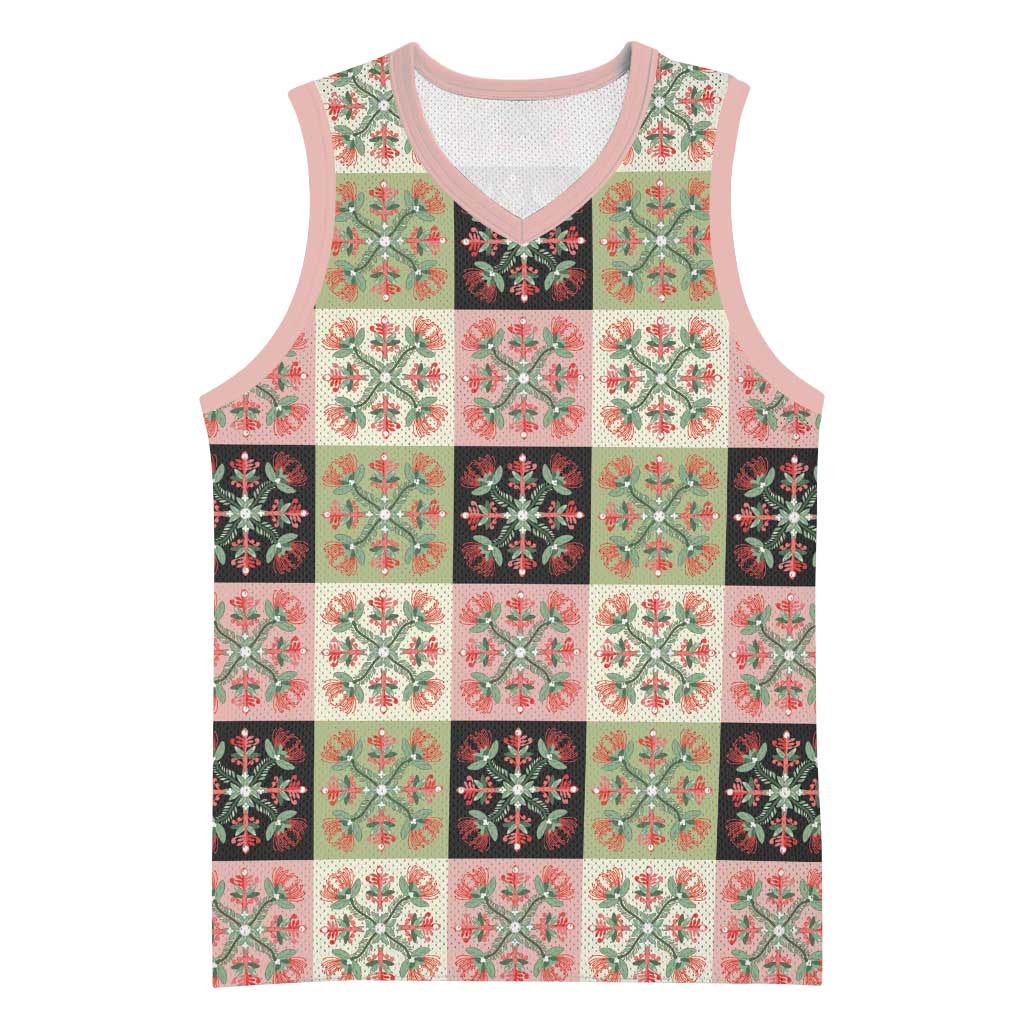 Seamless Pattern Pikake Lei Basketball Jersey Floral Squares Pikake - Polynesian Pride