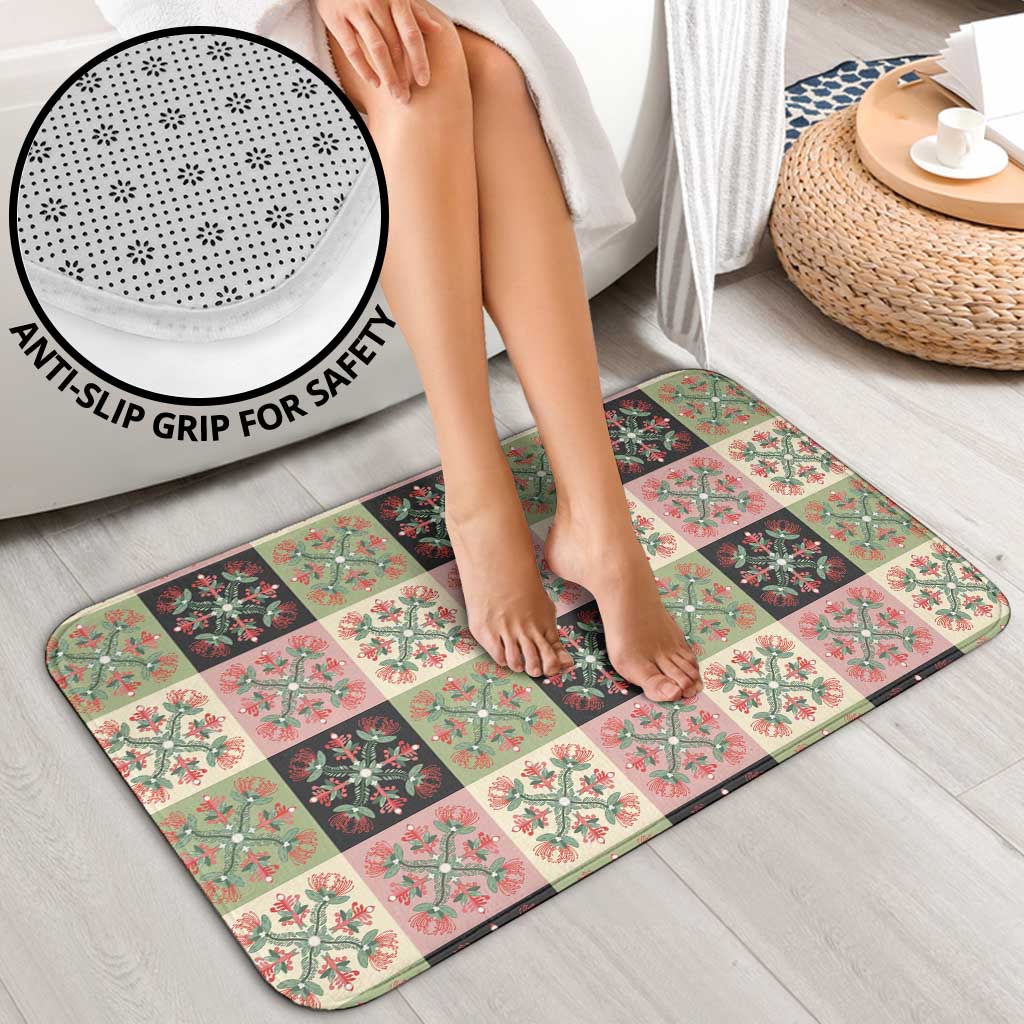 Seamless Pattern Pikake Lei Bathroom Set Floral Squares Pikake - Polynesian Pride