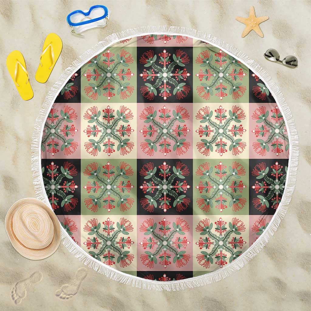 Seamless Pattern Pikake Lei Beach Blanket Floral Squares Pikake - Polynesian Pride