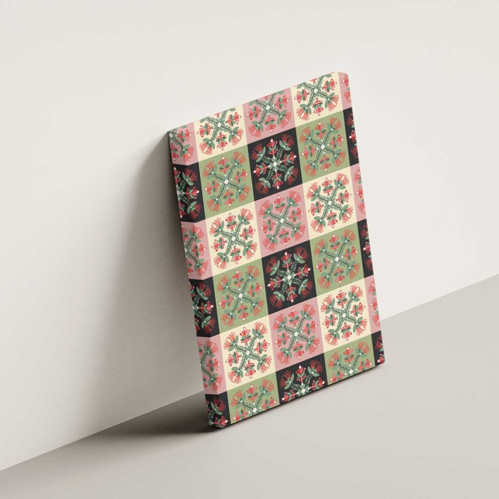 Seamless Pattern Pikake Lei Canvas Wall Art Floral Squares Pikake - Polynesian Pride