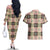 Seamless Pattern Pikake Lei Couples Matching Off The Shoulder Long Sleeve Dress and Hawaiian Shirt Floral Squares Pikake - Polynesian Pride