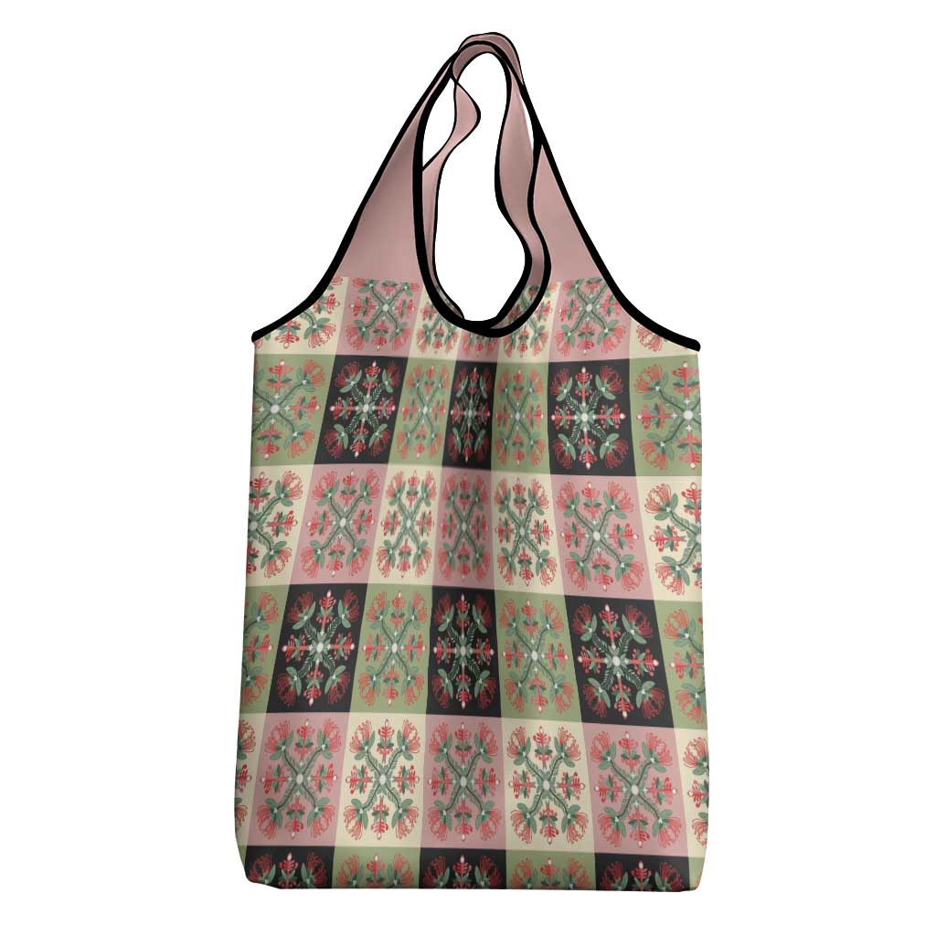 Seamless Pattern Pikake Lei Grocery Bag Floral Squares Pikake - Polynesian Pride