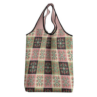 Seamless Pattern Pikake Lei Grocery Bag Floral Squares Pikake - Polynesian Pride