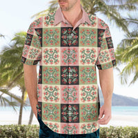 Seamless Pattern Pikake Lei Hawaiian Shirt Floral Squares Pikake - Polynesian Pride