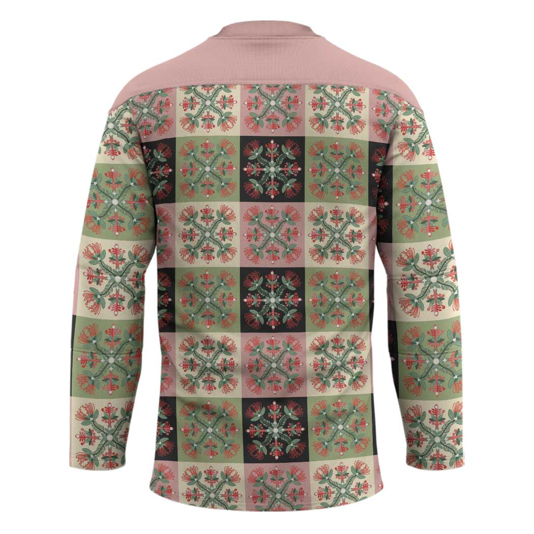 Seamless Pattern Pikake Lei Hockey Jersey Floral Squares Pikake - Polynesian Pride