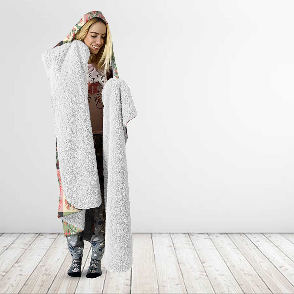 Seamless Pattern Pikake Lei Hooded Blanket Floral Squares Pikake - Polynesian Pride