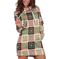 Seamless Pattern Pikake Lei Hoodie Dress Floral Squares Pikake - Polynesian Pride