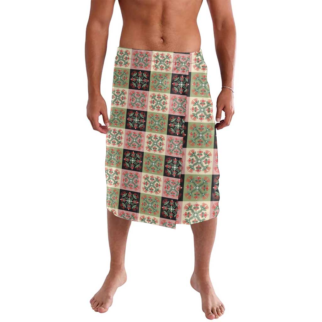 Seamless Pattern Pikake Lei Lavalava Floral Squares Pikake - Polynesian Pride