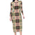 Seamless Pattern Pikake Lei Long Sleeve Bodycon Dress Floral Squares Pikake - Polynesian Pride
