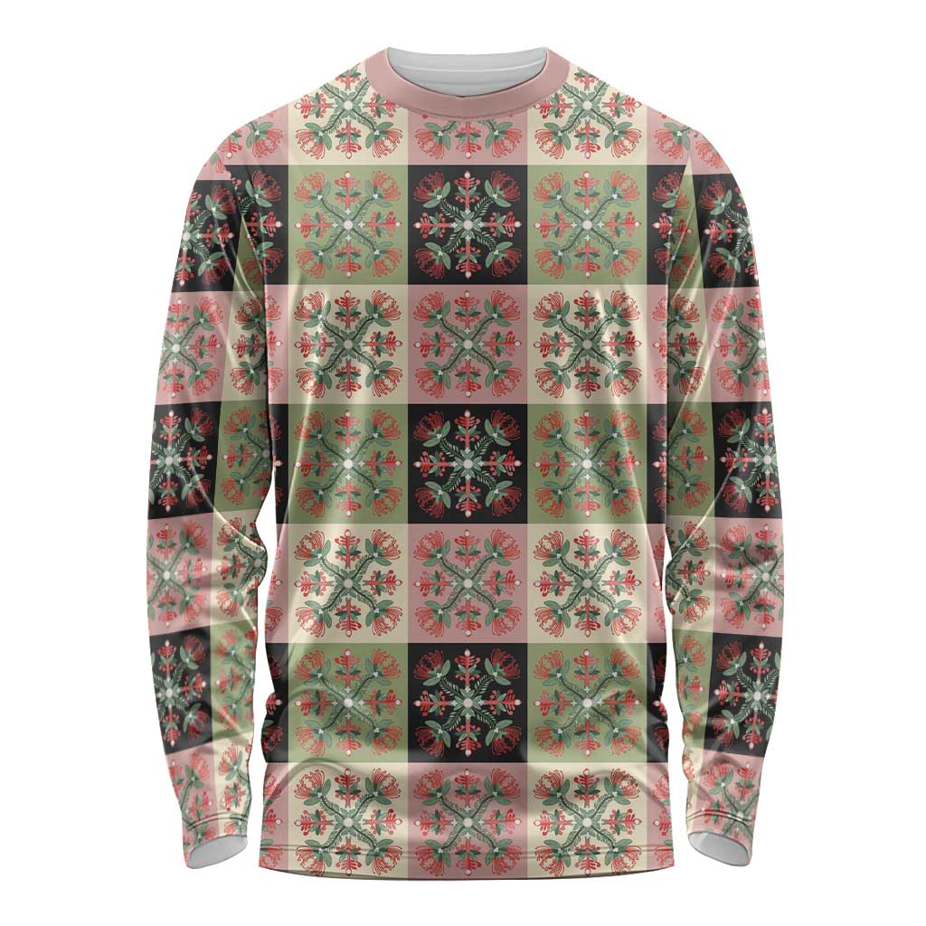 Seamless Pattern Pikake Lei Long Sleeve Shirt Floral Squares Pikake - Polynesian Pride