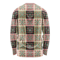 Seamless Pattern Pikake Lei Long Sleeve Shirt Floral Squares Pikake - Polynesian Pride