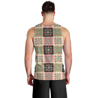 Seamless Pattern Pikake Lei Men Tank Top Floral Squares Pikake - Polynesian Pride