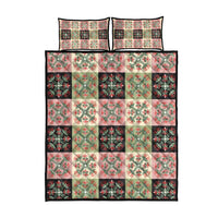 Seamless Pattern Pikake Lei Quilt Bed Set Floral Squares Pikake - Polynesian Pride