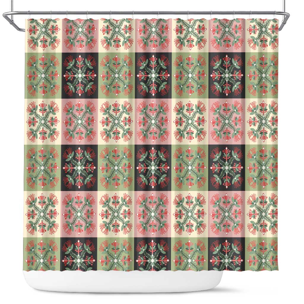 Seamless Pattern Pikake Lei Shower Curtain Floral Squares Pikake - Polynesian Pride