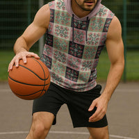 Seamless Pattern Pikake Lei Sleeveless Hoodie Floral Squares Pikake - Polynesian Pride