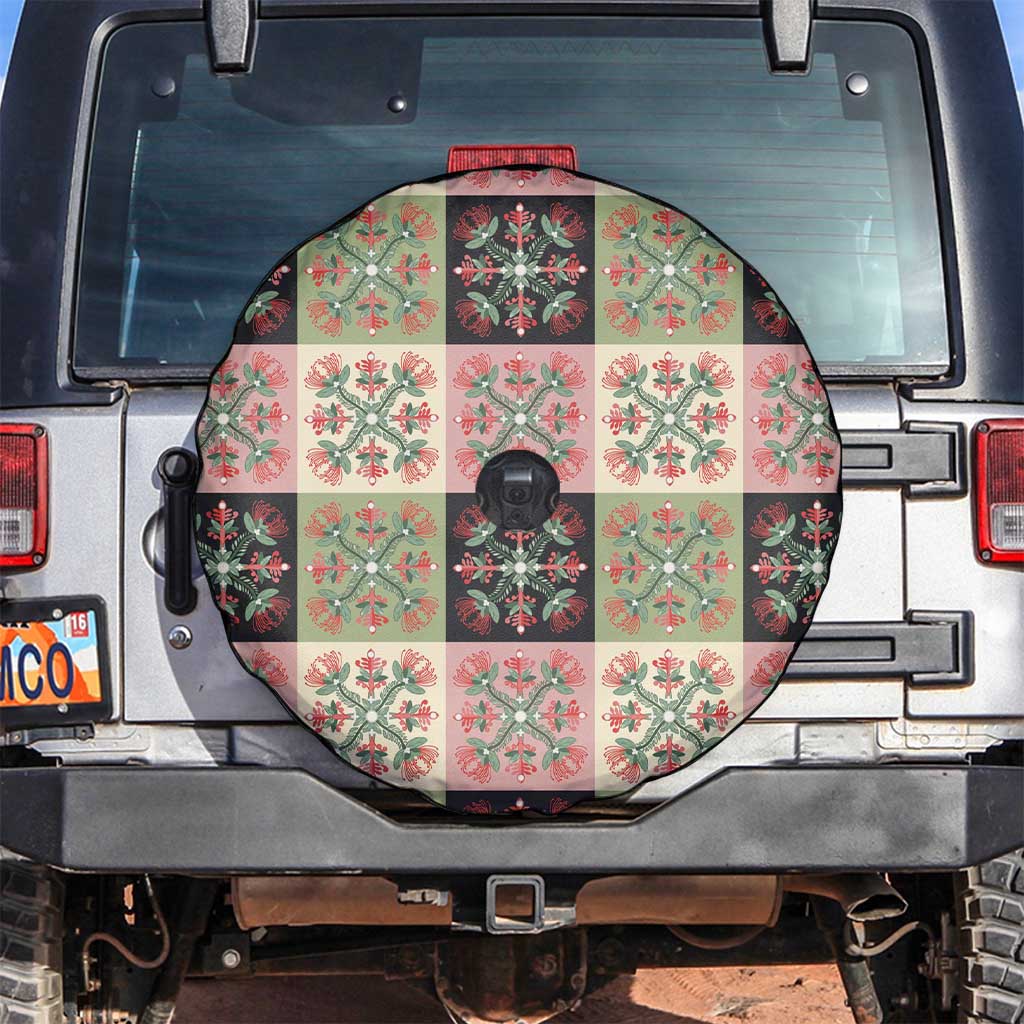 Seamless Pattern Pikake Lei Spare Tire Cover Floral Squares Pikake - Polynesian Pride