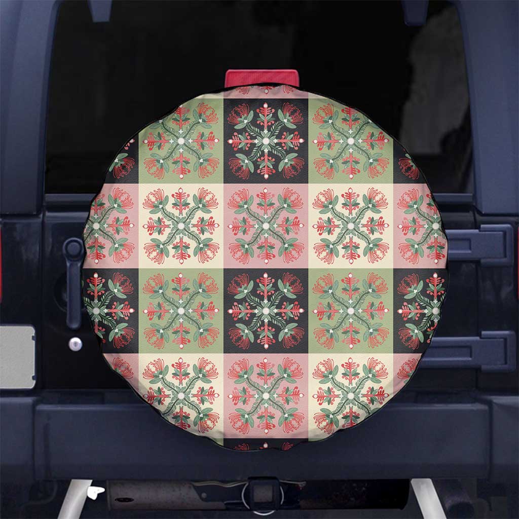 Seamless Pattern Pikake Lei Spare Tire Cover Floral Squares Pikake - Polynesian Pride