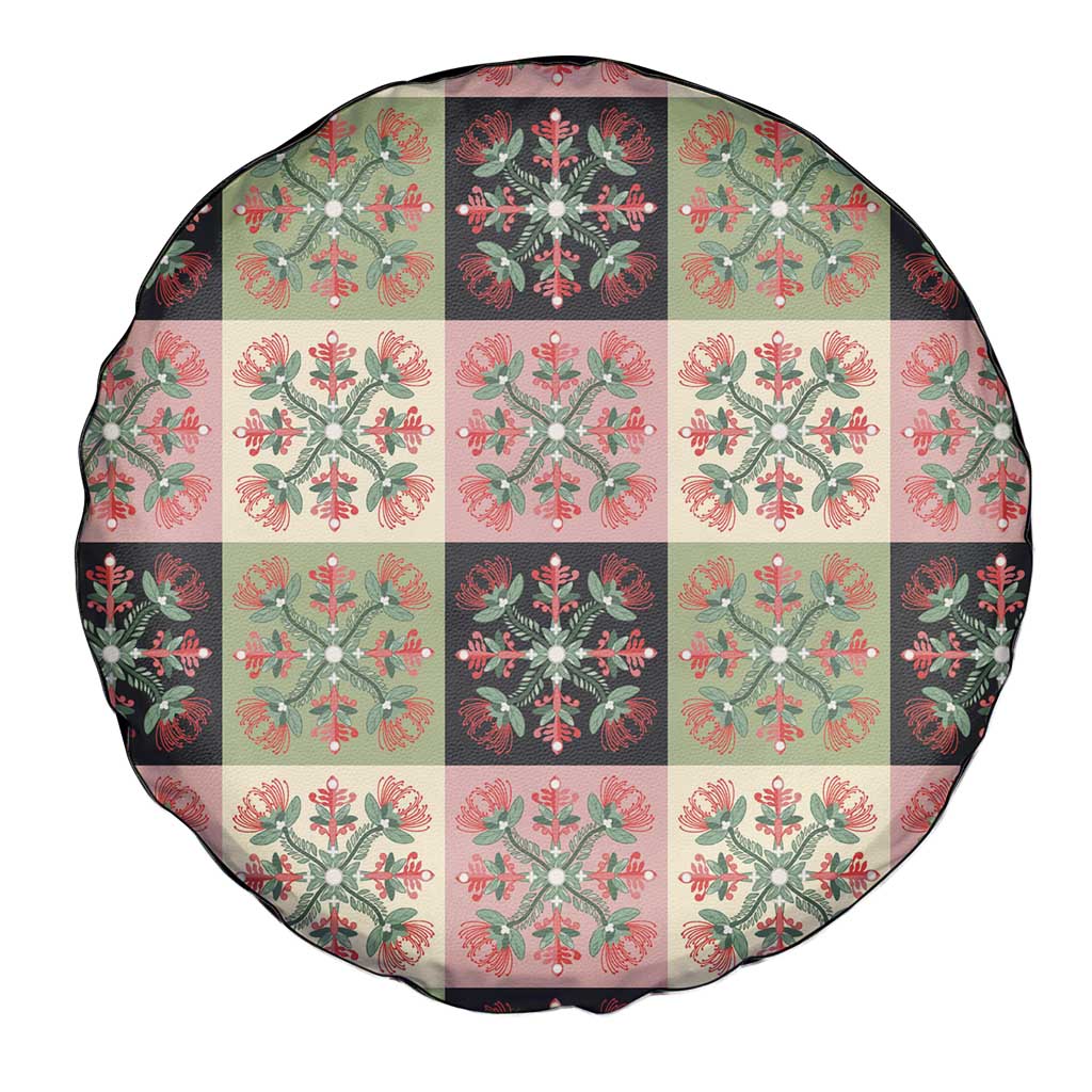 Seamless Pattern Pikake Lei Spare Tire Cover Floral Squares Pikake - Polynesian Pride