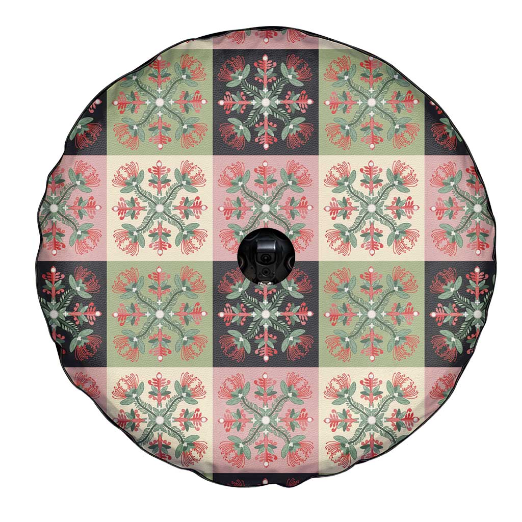 Seamless Pattern Pikake Lei Spare Tire Cover Floral Squares Pikake - Polynesian Pride