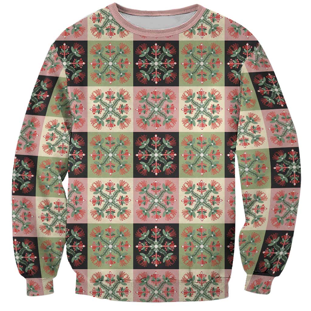 Seamless Pattern Pikake Lei Sweatshirt Floral Squares Pikake - Polynesian Pride