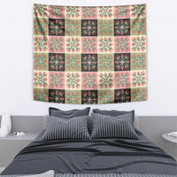 Seamless Pattern Pikake Lei Tapestry Floral Squares Pikake - Polynesian Pride