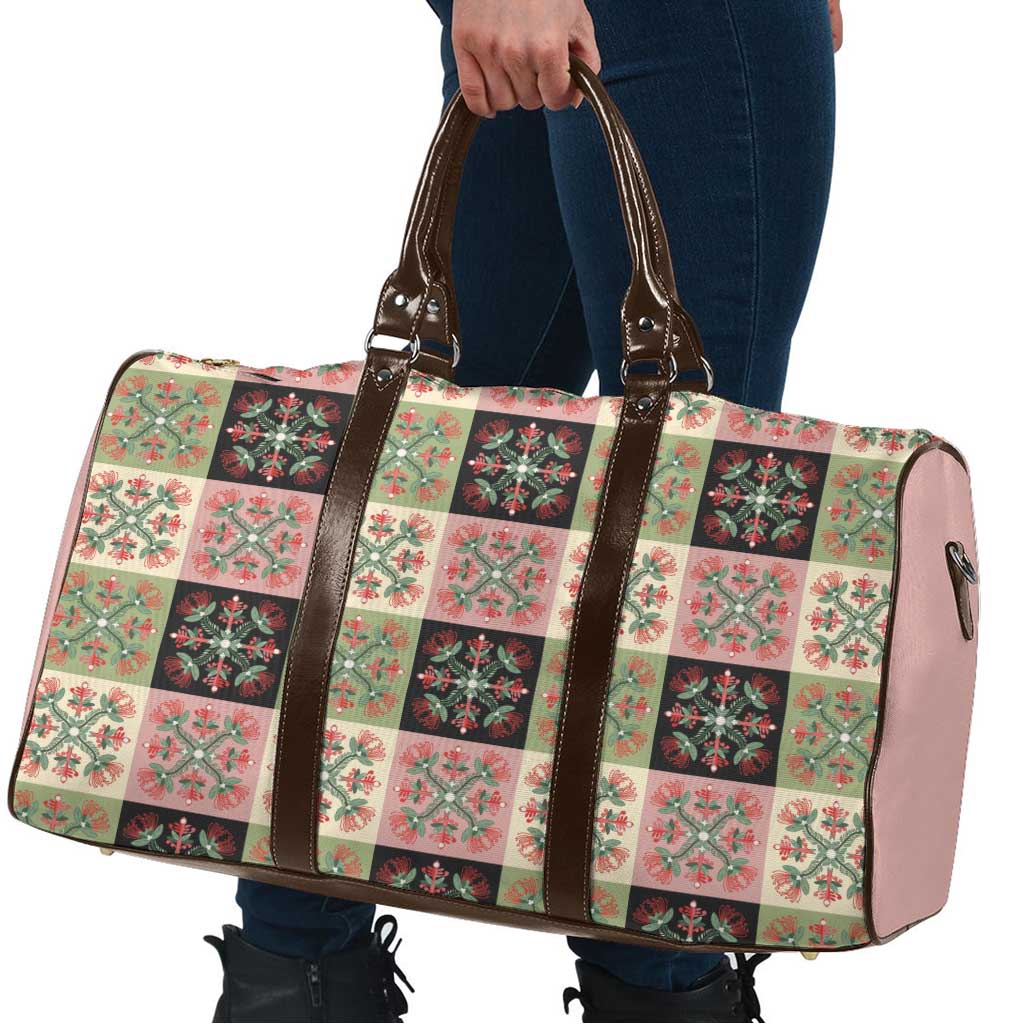 Seamless Pattern Pikake Lei Travel Bag Floral Squares Pikake - Polynesian Pride