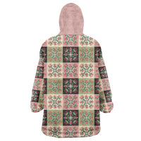 Seamless Pattern Pikake Lei Wearable Blanket Hoodie Floral Squares Pikake - Polynesian Pride