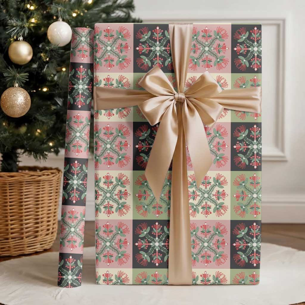 Seamless Pattern Pikake Lei Wrapping Paper Floral Squares Pikake - Polynesian Pride