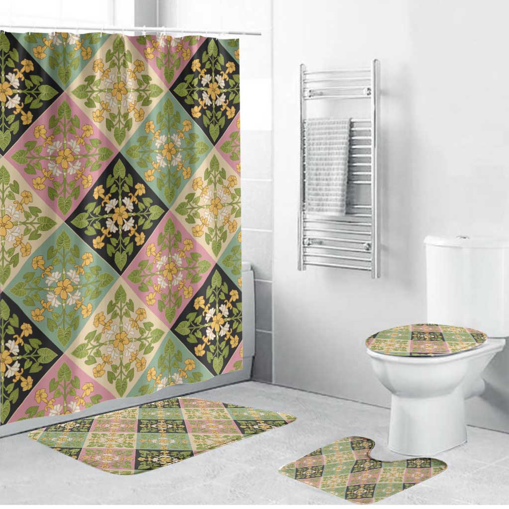 Seamless Pattern Puakenikeni and Kalo Bathroom Set - Polynesian Pride
