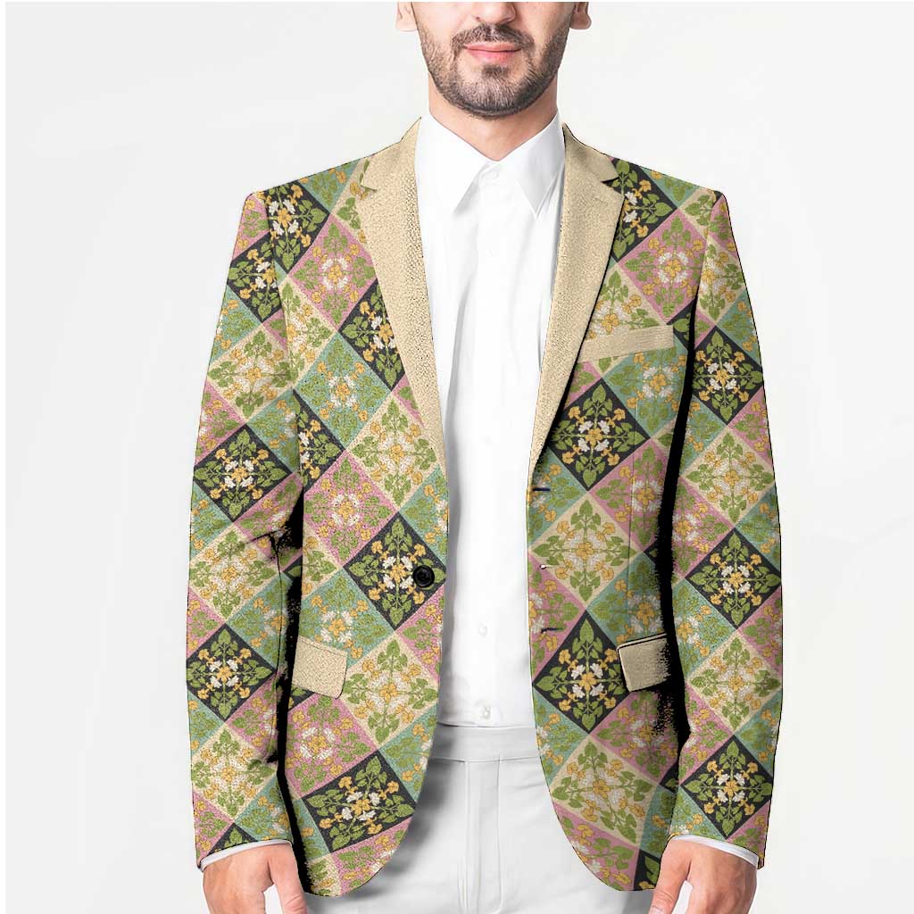 Seamless Pattern Puakenikeni and Kalo Blazer - Polynesian Pride