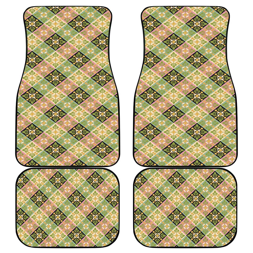 Seamless Pattern Puakenikeni and Kalo Car Mats - Polynesian Pride