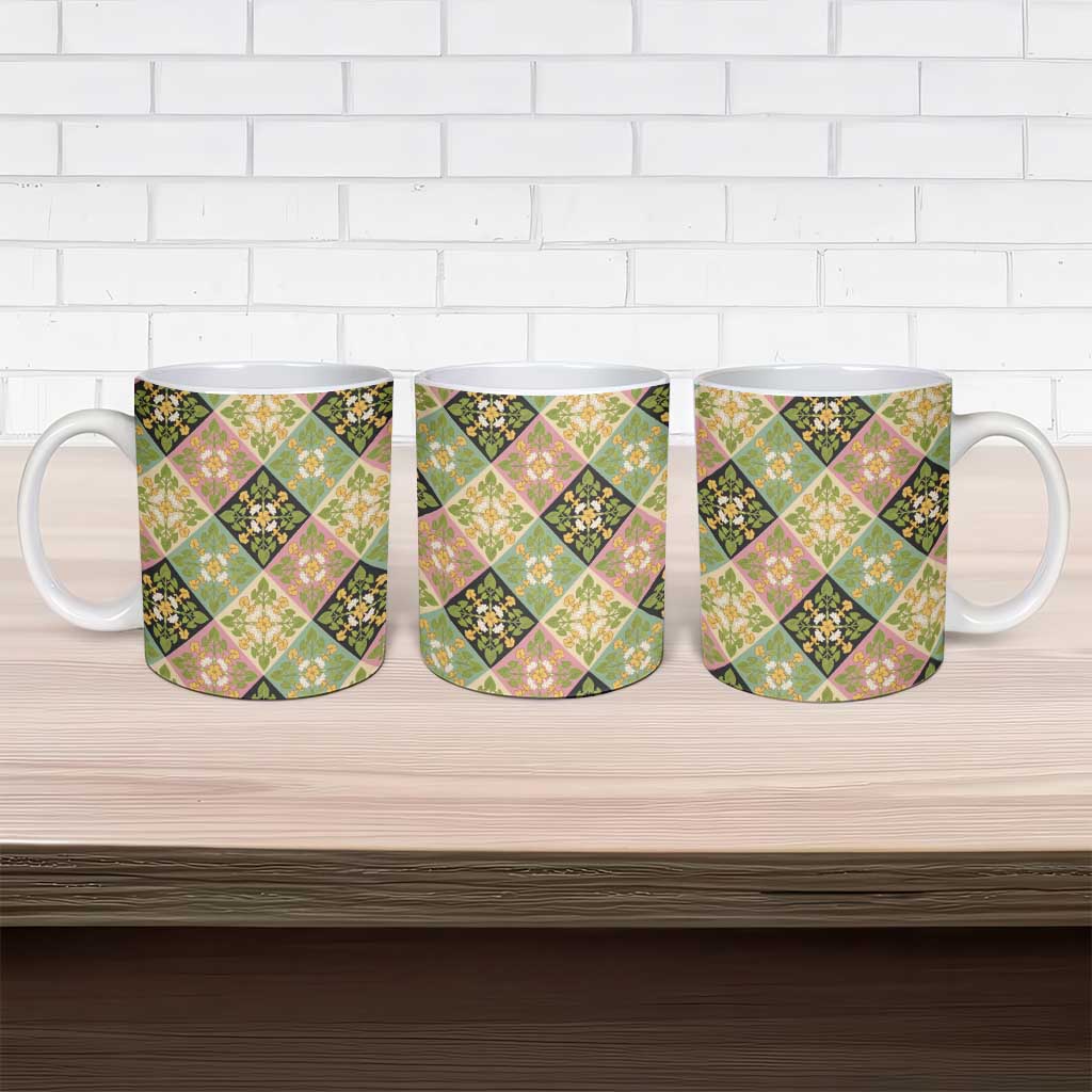 Seamless Pattern Puakenikeni and Kalo Ceramic Mug - Polynesian Pride