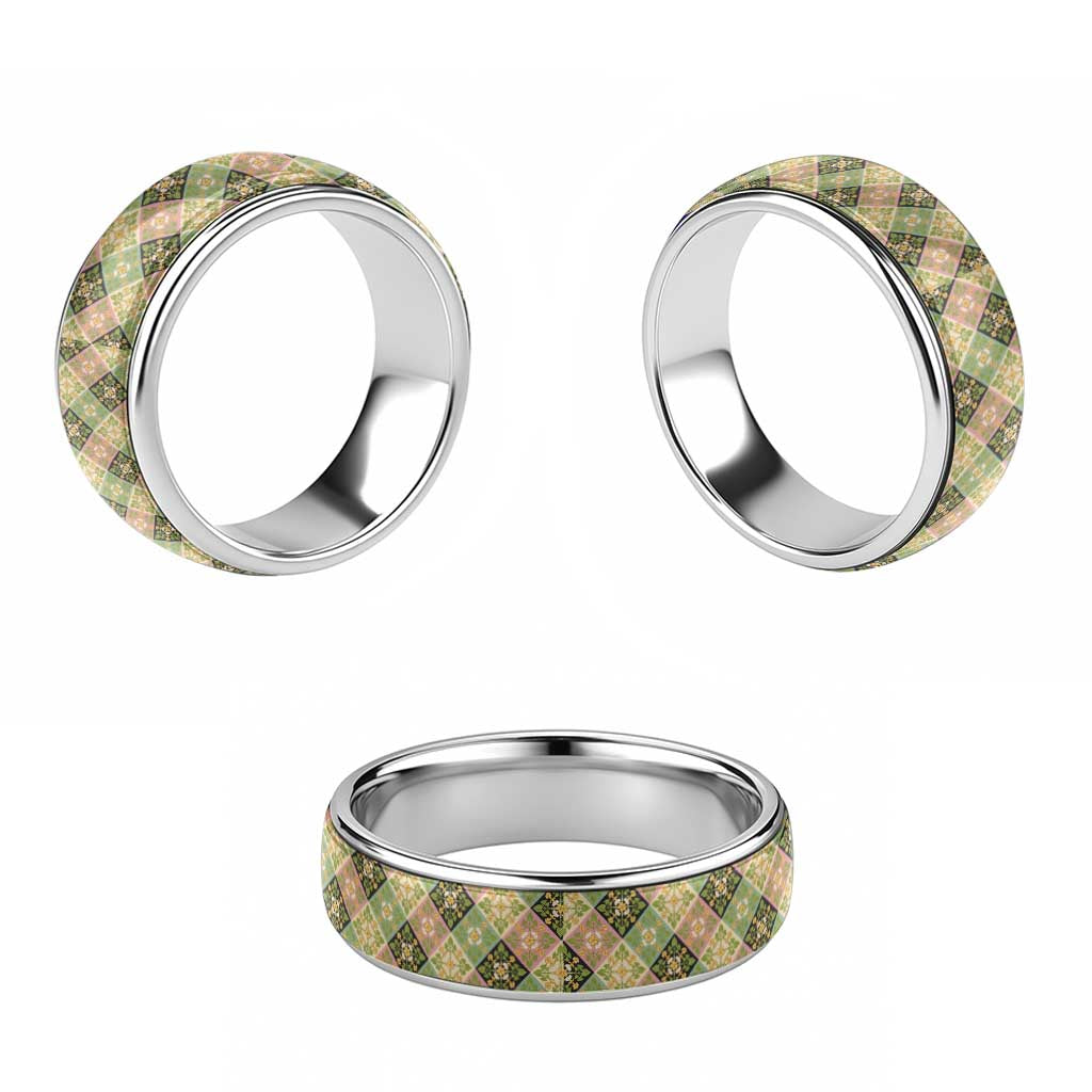 Seamless Pattern Puakenikeni and Kalo Classic Ring LT9 - Polynesian Pride