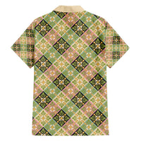 Seamless Pattern Puakenikeni and Kalo Family Matching Off Shoulder Short Dress and Hawaiian Shirt - Polynesian Pride