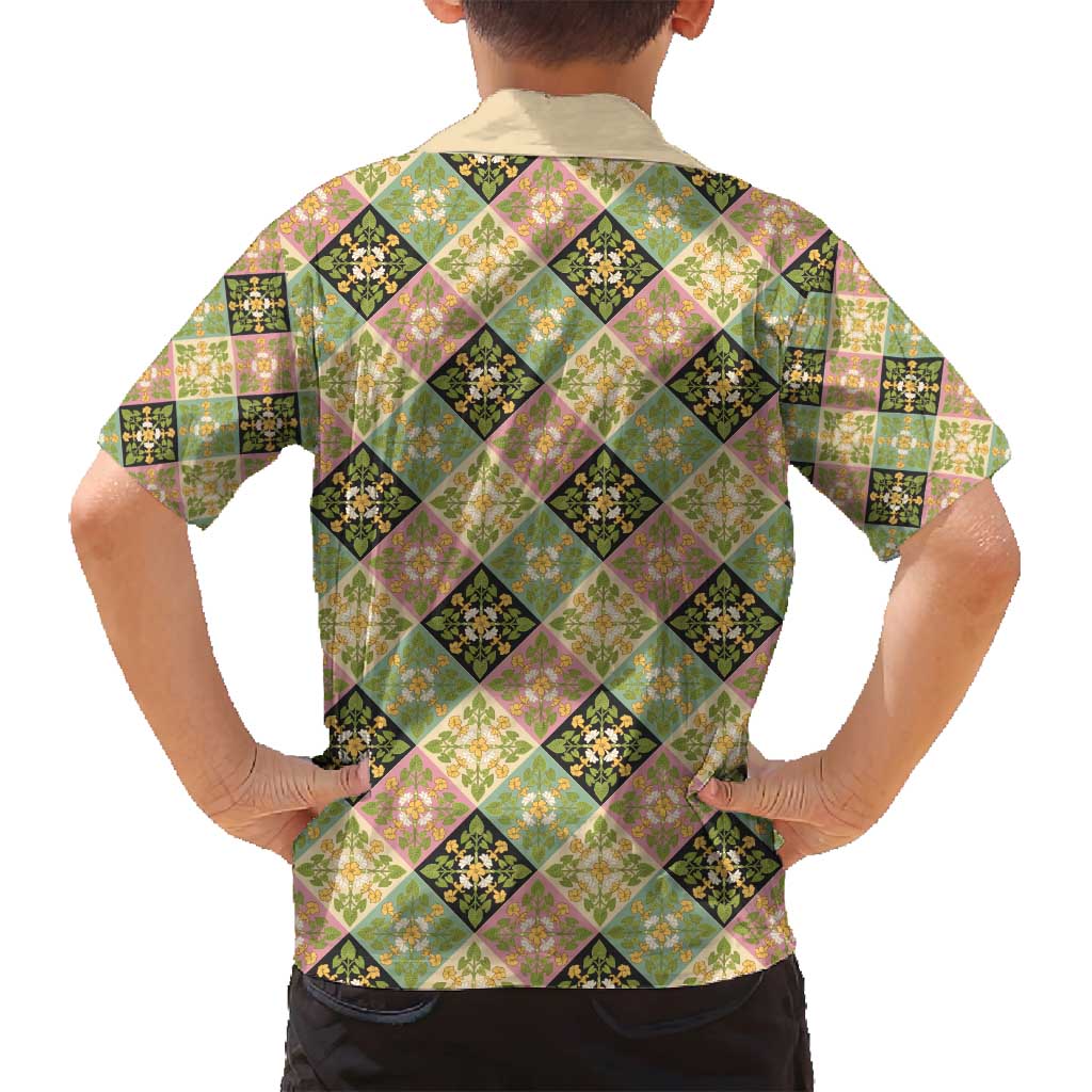 Seamless Pattern Puakenikeni and Kalo Family Matching Puletasi and Hawaiian Shirt - Polynesian Pride