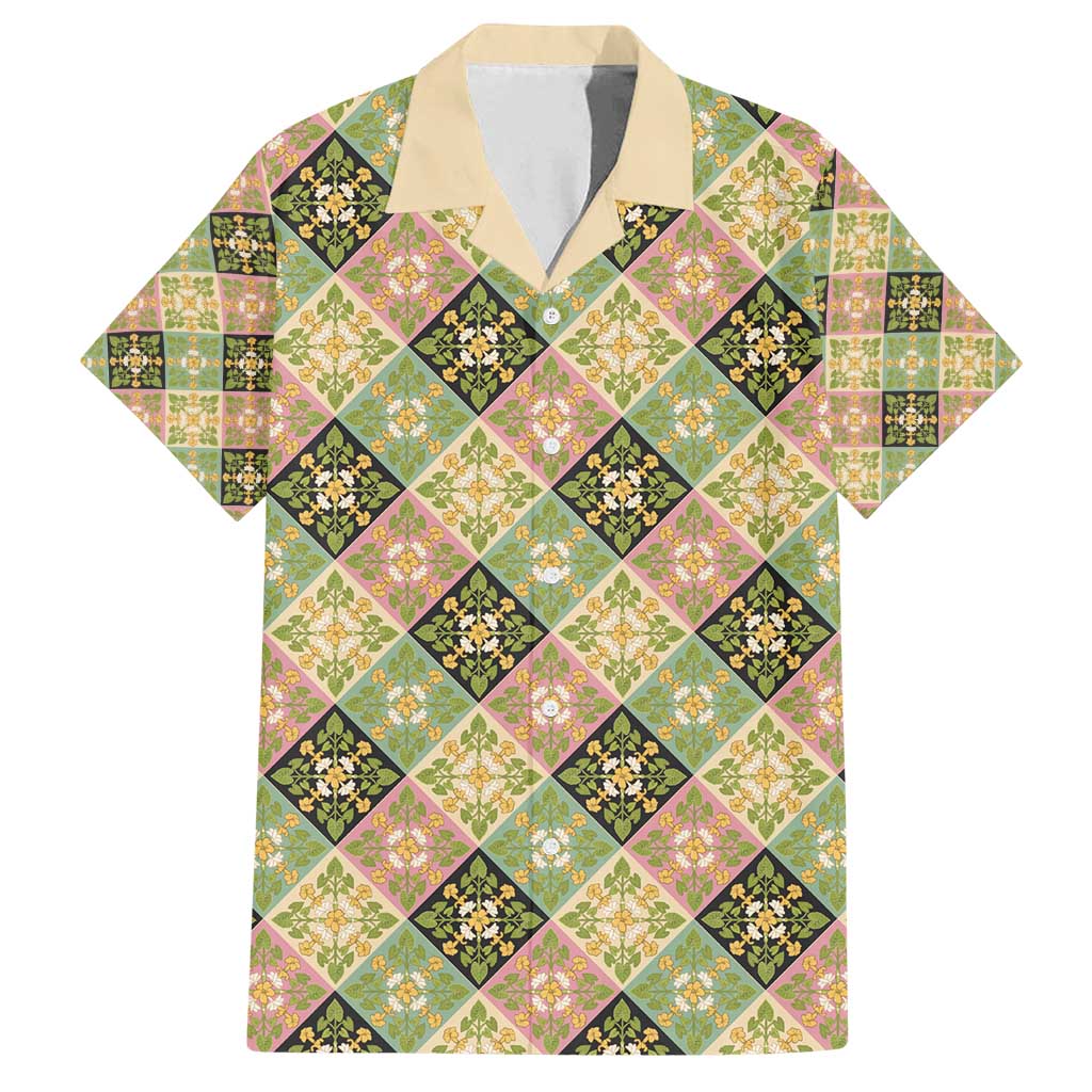 Seamless Pattern Puakenikeni and Kalo Family Matching Puletasi and Hawaiian Shirt - Polynesian Pride