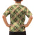 Seamless Pattern Puakenikeni and Kalo Family Matching Short Sleeve Bodycon Dress and Hawaiian Shirt - Polynesian Pride