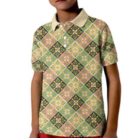 Seamless Pattern Puakenikeni and Kalo Kid Polo Shirt LT9 Kid Beige - Polynesian Pride