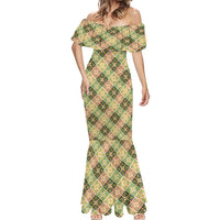 Seamless Pattern Puakenikeni and Kalo Mermaid Dress - Polynesian Pride