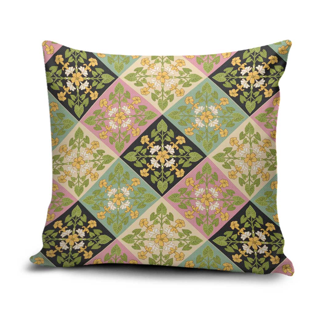 Seamless Pattern Puakenikeni and Kalo Pillow Cover - Polynesian Pride