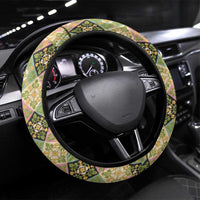 Seamless Pattern Puakenikeni and Kalo Steering Wheel Cover - Polynesian Pride