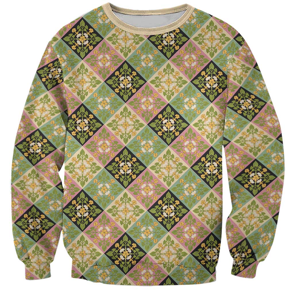 Seamless Pattern Puakenikeni and Kalo Sweatshirt - Polynesian Pride