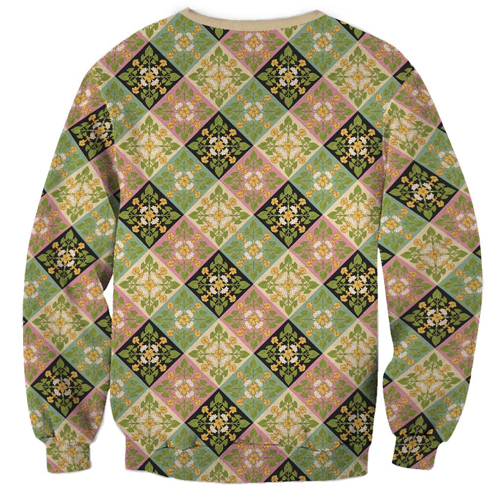 Seamless Pattern Puakenikeni and Kalo Sweatshirt - Polynesian Pride