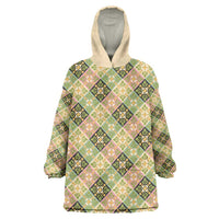 Seamless Pattern Puakenikeni and Kalo Wearable Blanket Hoodie - Polynesian Pride