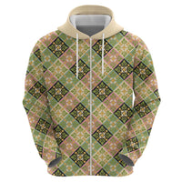 Seamless Pattern Puakenikeni and Kalo Zip Hoodie - Polynesian Pride