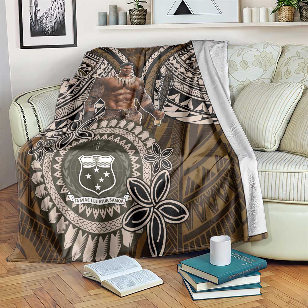 Samoa Warrior Blanket The Mighty Samoan Warrior Spirit LT9 Black - Polynesian Pride